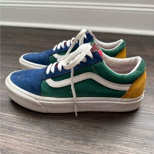 Vans “Old Skool Yacht Club” color blocked canvas,suede & leather stripe sneakers
